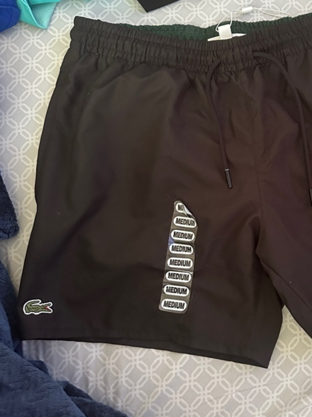 Lacoste Black Drawstring Swimsuit Short
